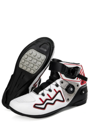 Bottes Moto Pour Femme 39-42 Blanc/Rouge- Chic bottes femme