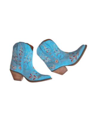 Bottes cowboy femme Daim Bleu ciel - image principale - chic botte femme
