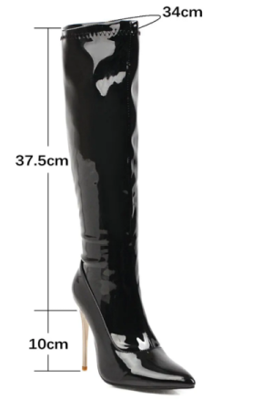 Bottes en cuir d'agneau italienne Noir 3-8 - image principale - chic bottes femme