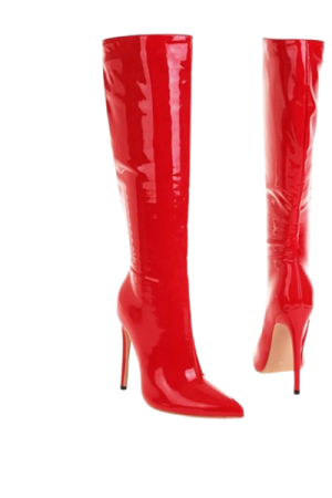 Bottes en cuir d'agneau italienne rouge 9-15 - image principale - chic bottes femme
