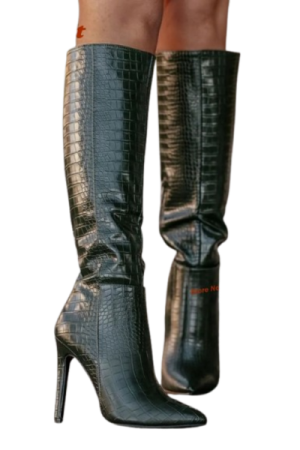 Vert 40-43 Bottes italienne femme cuir - image principale - chic botte femme