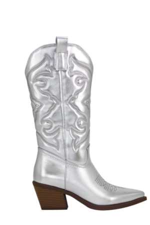 Bottes style cowboy femme Argent- image principale - chic botte femme