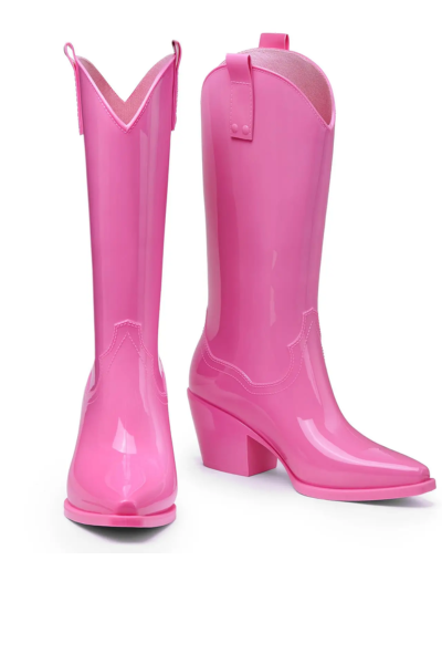 Botte à pois de pluie femme Rose - image descriptive1 - chic bottes femme