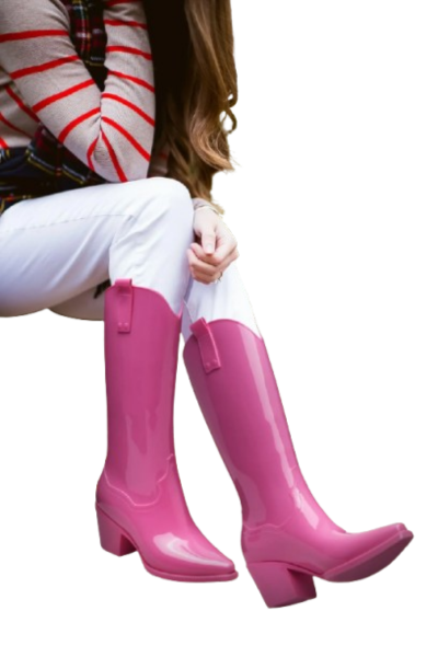 Botte à pois de pluie femme Rose - image descriptive2 - chic bottes femme (1)