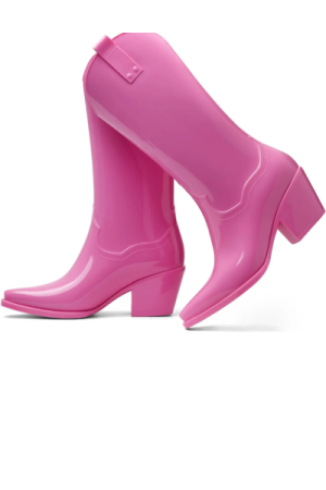 Botte à pois de pluie femme Rose - image principale - chic bottes femme