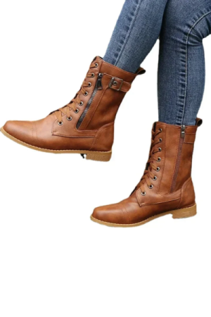 Bottes cavalière femme Brun clair- image principale - chic bottes femme