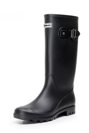 Bottes de pluie noires vernies - image principale - chic bottes femme