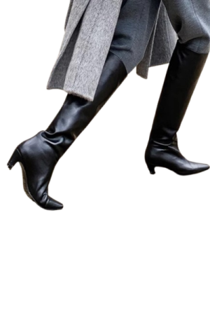 Bottes en daim noire- image principale - chic bottes femme