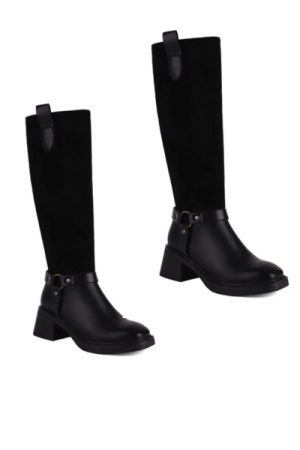 Bottes hautes cavalière femme noir- image principale - chic bottes femme