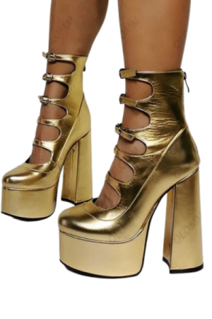 Bottes hautes femme plates Or - image principale - chic bottes femme