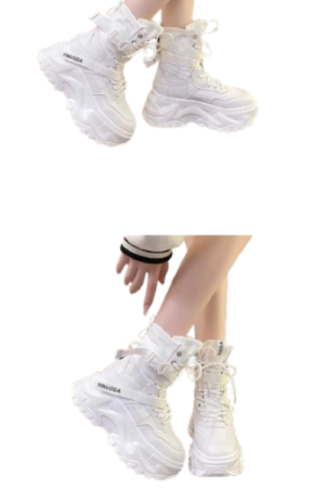 Bottes motardes femme berhka blanc - image principale - chic bottes femme
