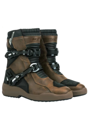 Bottes motardes femme cuir marron - image principale - chic bottes femme