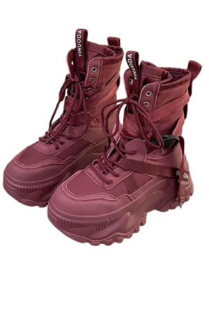 Bottes motardes rouge femme - image principale - chic bottes femme