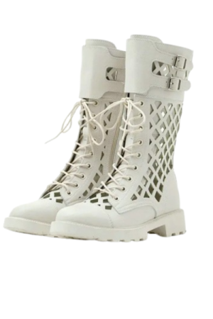 Bottes plates femme cuir souple Beige- image principale - chic bottes femme