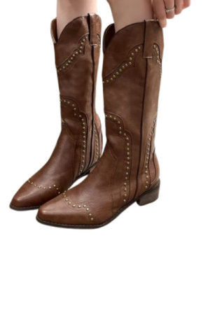 Bottes western femme en cuir- image principale - chic bottes femme