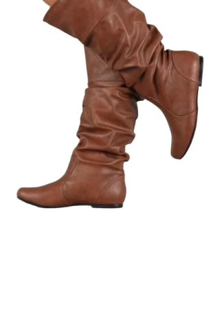 Bottes mi-mollet marronkhaki femme - image principale - chic bottes femme