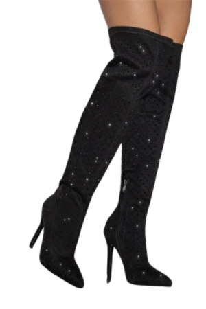 Bottes noires talons aiguilles - image principale - chic bottes femme