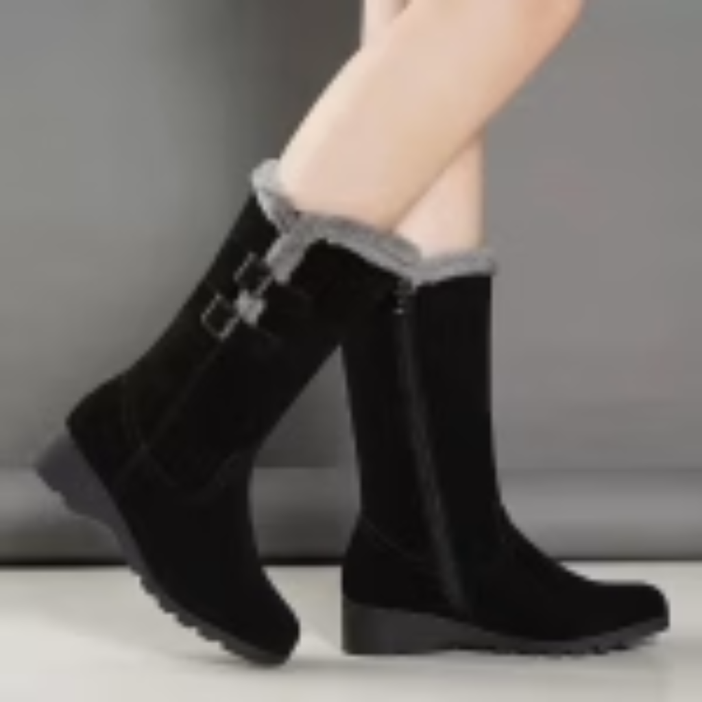 Bottes mi-mollet fourrure intérieure et talon compensé count(title)% botte hiver femme - chic -botte femme