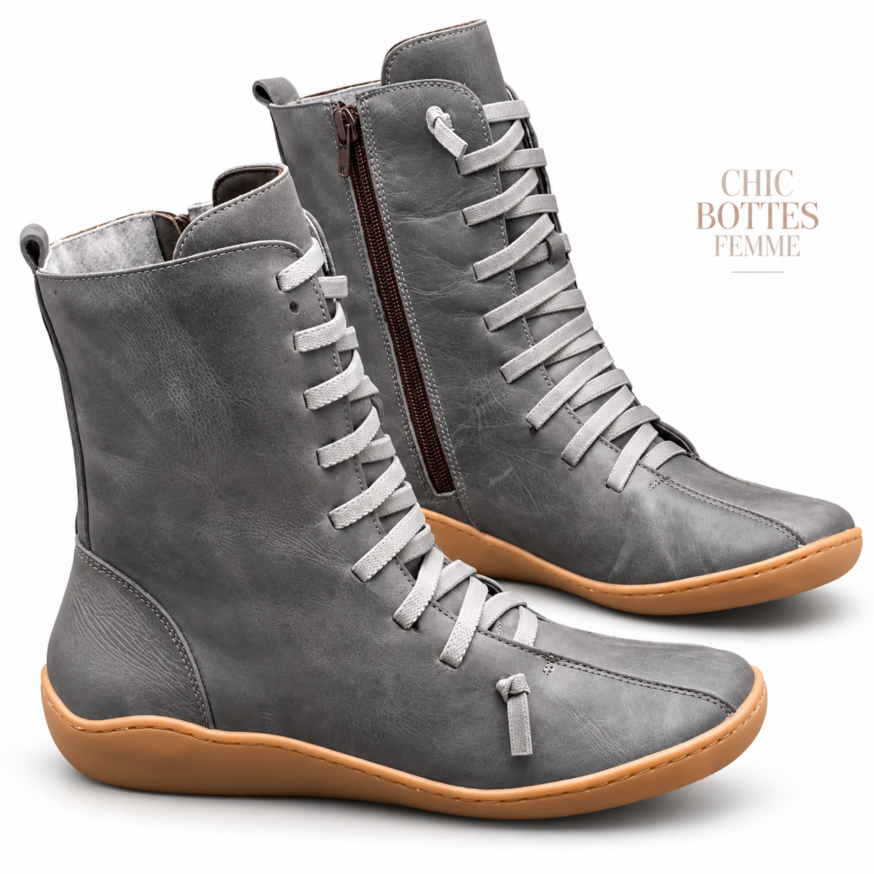 Bottes mi‑mollet en cuir naturel souples pour femme count(title)% Bottes mi‑mollet en cuir naturel souples pour femme