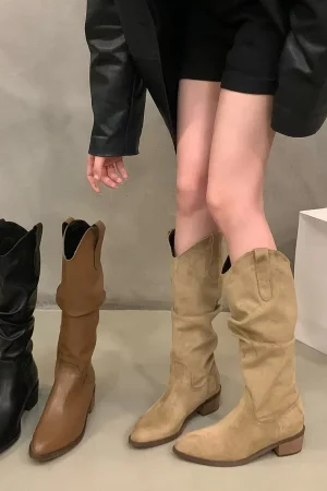 Bottes cowboy femme à talon épais et bout pointu — vue principale
