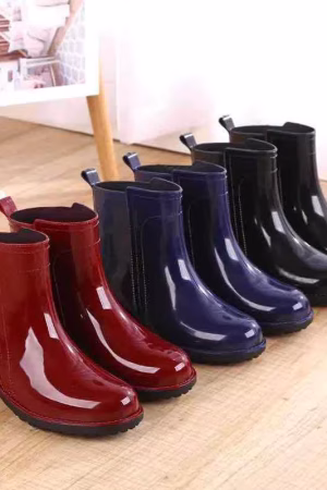 Bottes de pluie femme imperméables à talon bas — vue principale
