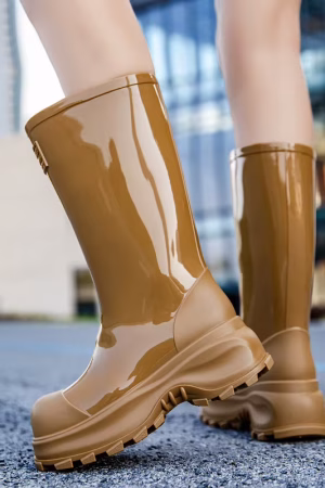 Bottes de pluie femme semelle épaisse antidérapante mi-mollet — vue principale