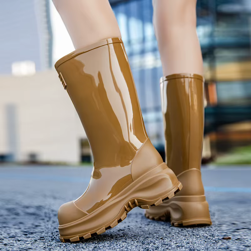 Bottes de pluie femme semelle épaisse antidérapante mi-mollet count(title)% Bottes de pluie femme semelle épaisse antidérapante mi-mollet — vue principale