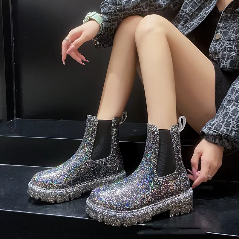 Bottes de pluie pailletées femme mi-mollet étanches count(title)% Bottes de pluie pailletées femme mi-mollet étanches — vue principale