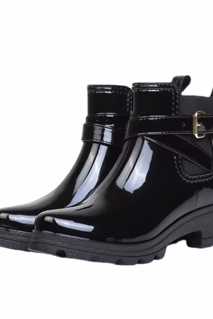 Bottes de pluie vernis femme - bottines imperméables à talon — vue principale