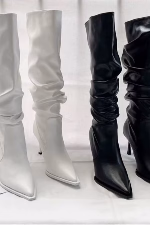Bottes hautes à talon aiguille et bout pointu — vue principale