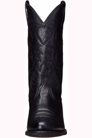 Bottes western mi-mollet homme en cuir PU, motif brodé, talon moyen — vue principale