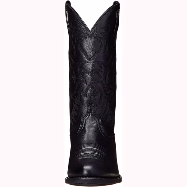 Bottes western mi-mollet homme en cuir PU, motif brodé, talon moyen — vue principale
